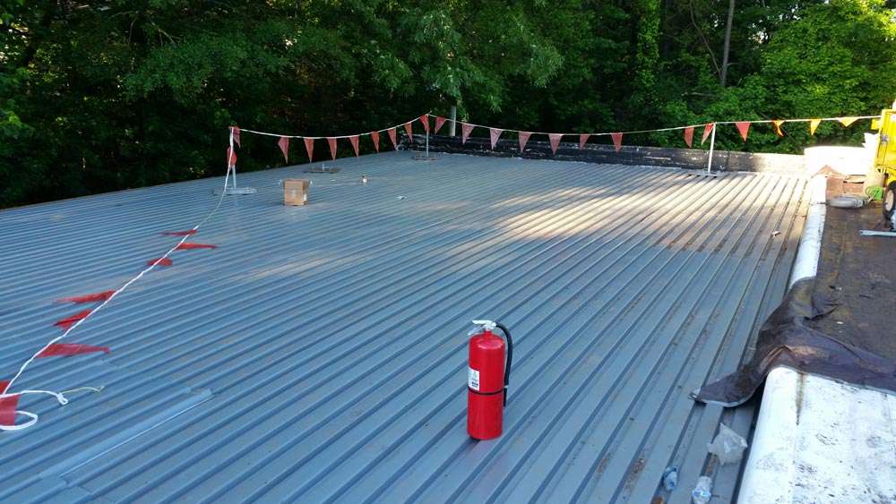 Brand new steel roof decking